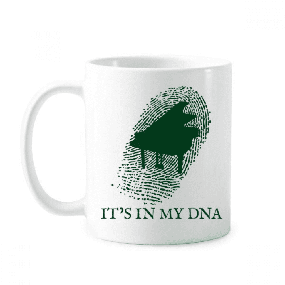 Gene Fingerprint Musical Piano Mug Pottery Cerac Coffee Porcelain Cup