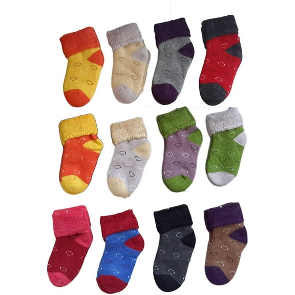 Lovely Annie 8 Pairs Children Wool Love Heart Socks Boy 0M-12M Random Color