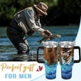 thumbnail image 2 of Fishing Tumbler with Handle and Straw Fish Cup Coffee Travel Mug Fishing Gifts for Dad Papa Husband Fisherman Fathers Day,Anniversary,Christmas,Birthday-40 oz Wood Grain Fishings, 2 of 6