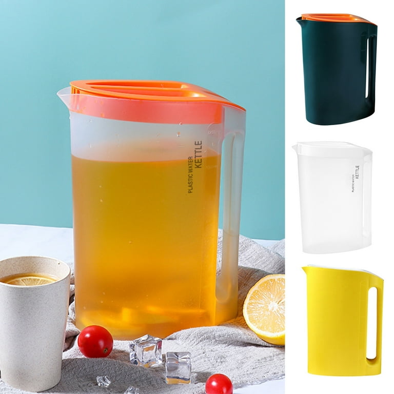  Water Jug, Plastic Jug with Lid Pitcher Juice Jugs with Lid  Water Milk Juices Jugs for Fridge Kitchen Home: Home & Kitchen