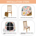 thumbnail image 4 of Pioneer Flower Seat Covers for Dining Room Chairs Set Of 4,Stretch Printed Washable Chair Seat Cover with Elastic Ties and Button,Removable Waterproof Couch Cushion Covers, 4 of 6