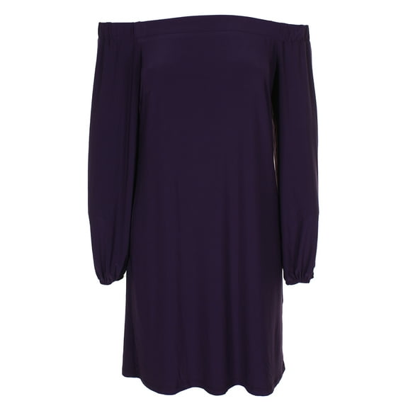 Inc International Concepts Womens Purple Off-The-Shoulder Shift Dress S