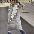 thumbnail image 5 of Dealovy Long Puffer Vests Women Plus Size Quilted Hooded Jackets Zip up Sleeveless Outerwear Long Coat, 5 of 7