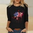 thumbnail image 6 of Dazajoo 2025 USA Flag for Women Plus Size Shirts Independence Day Crew Neck Tunic Tops Womens 4th of July Summer Patriotic Loose T-shirt,Black,L, 6 of 6