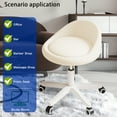 thumbnail image 2 of Rolling Stool – Ergonomic Swivel Seat, Adjustable Height, Ultra-Quiet Wheels, Padded PU Leather Cushion, for Salon, Office, Massage & Medical Use Beige, 2 of 7