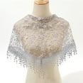thumbnail image 4 of relayinert Voiles Catholiques en Polyester pour Femmes, Inspirés Vintage, avec Franges, Gris et Rouge, 4 of 6