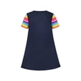 thumbnail image 2 of Girls Casual Dress Navy Blue Cotton Short Sleeve Rainbow Cloud 3 Years, 2 of 6