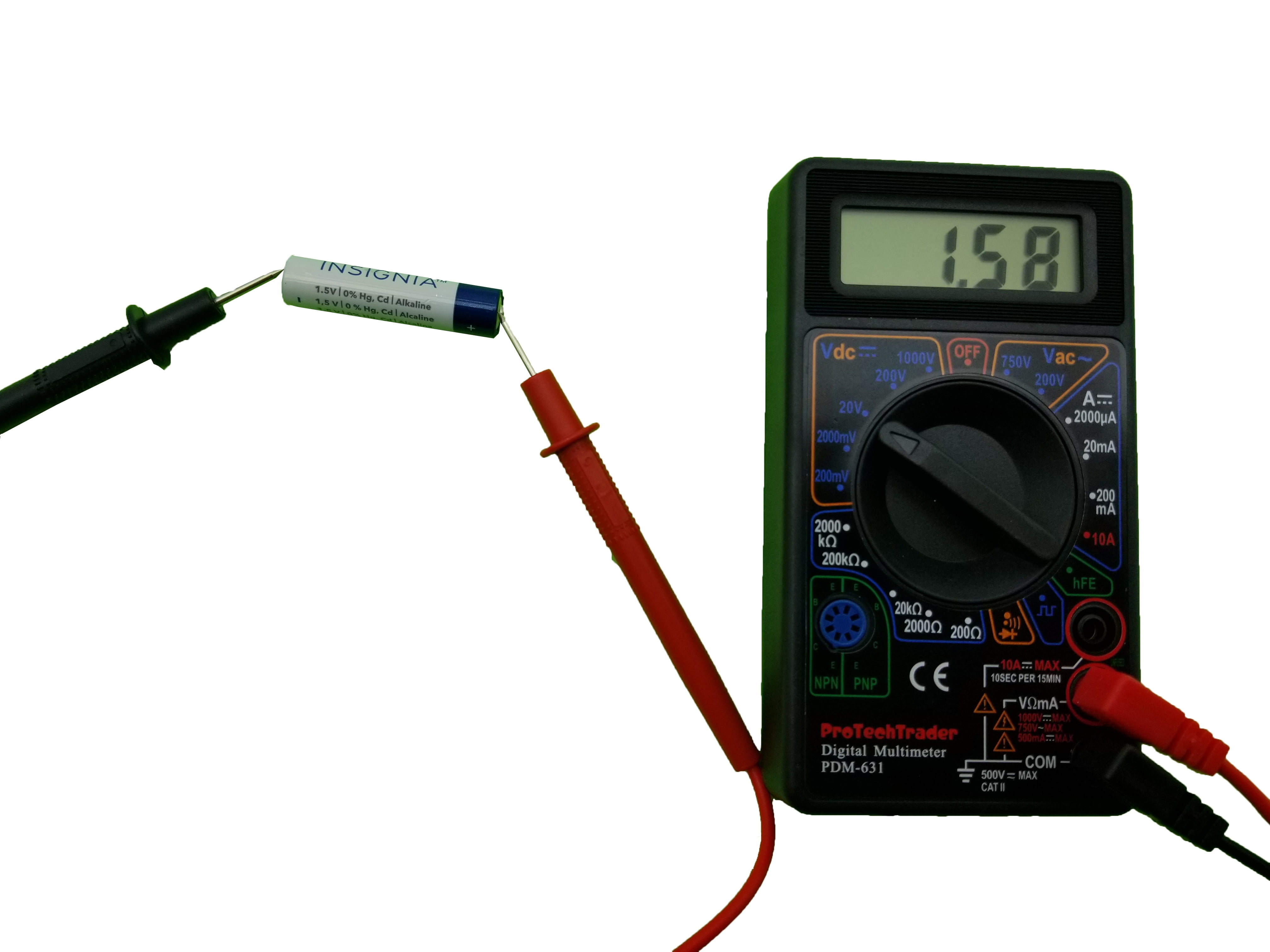 Digital Multimeter with Buzzer Voltage Ampere Meter Test Probe DC AC LCD 