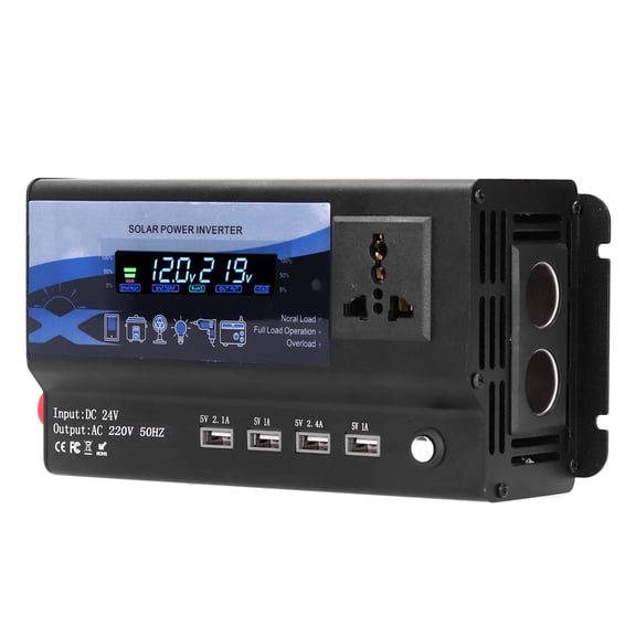 Yctze Inversor de coche inversor de coche de 3000 W convertidor de corriente portátil para coche con luz ambiental de color LED para convertidor de corriente de coche ANGGREK Otros