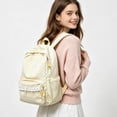 thumbnail image 5 of Polka Dot School Backpack, Multi-Pockets Lace Trim Backpack, Large Capacity Schoolbag for Student College, Pink, 5 of 5