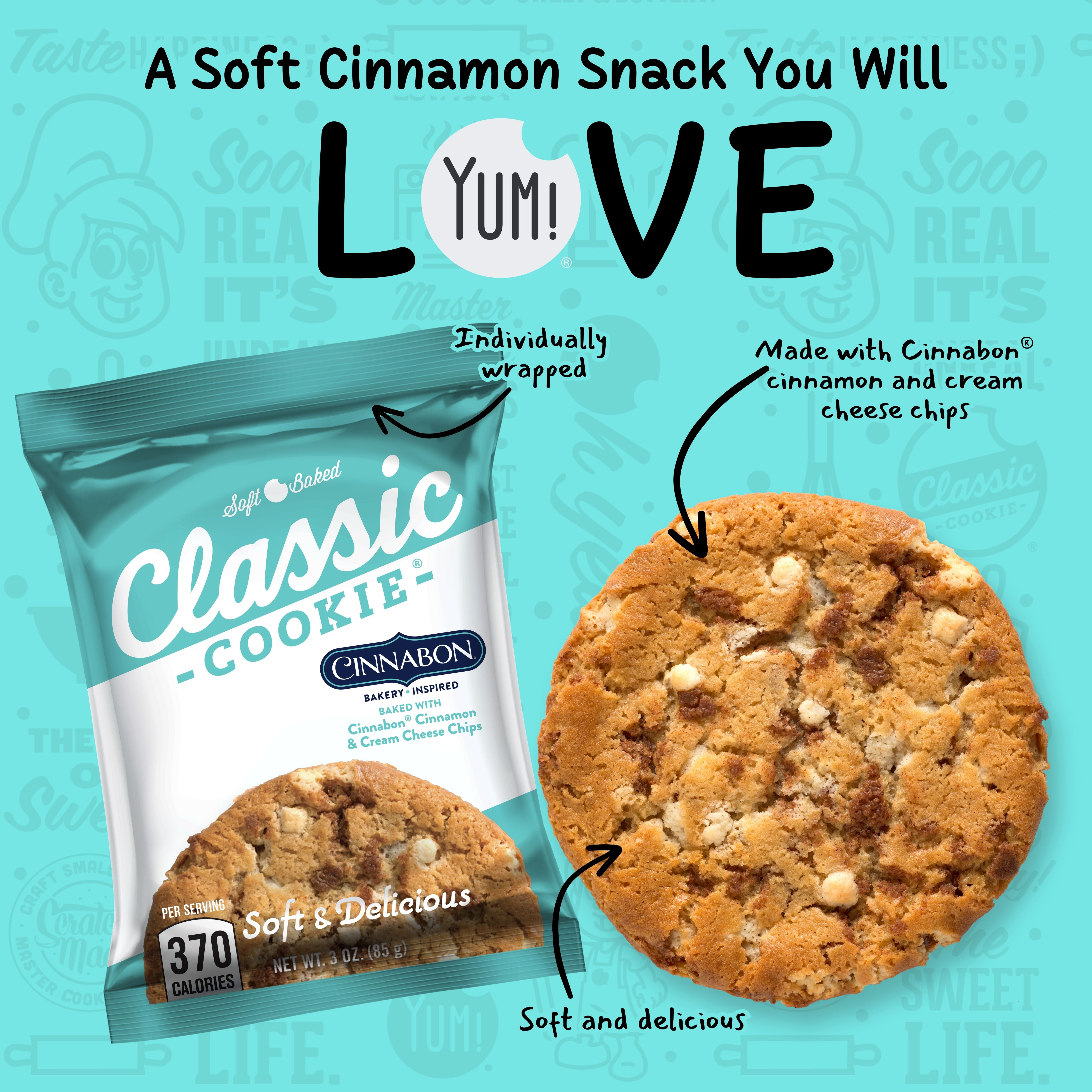 (6 pack) Classic Cookie® Cinnabon® Soft Baked Cookie, 3 oz, 1 Count