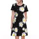 thumbnail image 1 of Easygdp Daisies Flowers para Vestido Transpirable de Mujer, Vestido Suelto de Manga Corta con Pliegues y Bolsillos para el Verano, 1 of 6