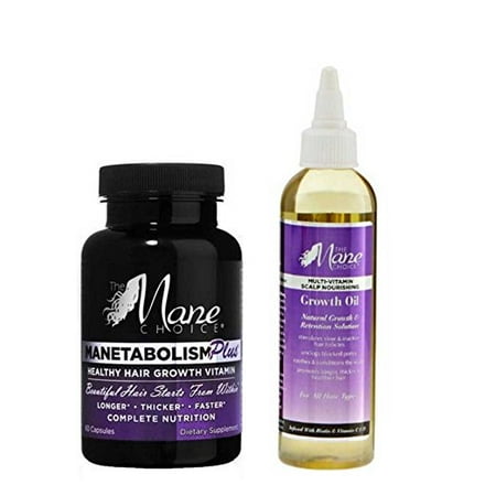 The Mane Choice Manetabolism Vitamins (60 Capsules) & Growth Oil 4oz -