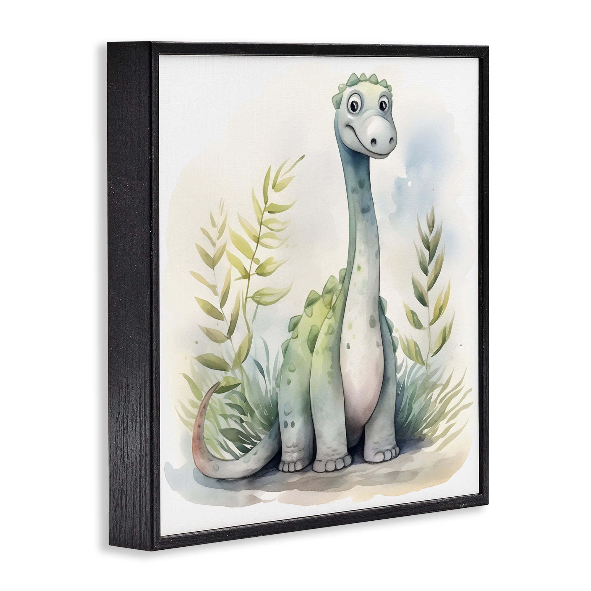 Stupell Industries Crafty Critters Dino Black Framed Giclee Art, design by Steve Hunziker