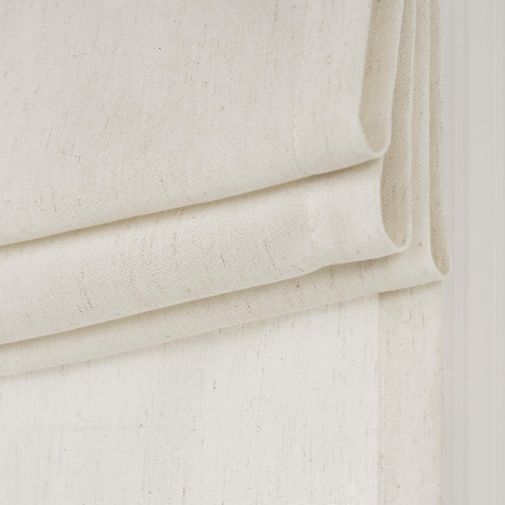 Linen Farmhouse French Door Curtain No Drill Blinds For Windows  Ivory Solid Cordless Window Covering With Light Filgtering W22 X L48 1pc