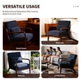 thumbnail image 4 of CQSXDA Mid Century Accent Chair with Upholstery, Solid Wood Frame and Detachable Lumbar  Pillow for Versatile Spaces, Antique Blue, 4 of 12