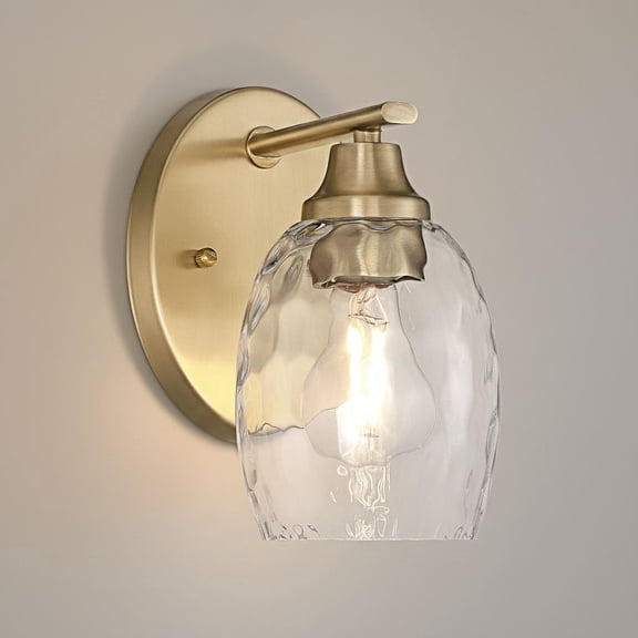 Possini Euro Design Possini Euro Stellan 8 1/2" High Satin Brass Water Glass Wall Sconce