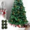 Velvet Balls Ornaments 6pcs 3.15-Inch For Christmas Tree Baby Shower Girls First Christmas Decorations Birthday Party