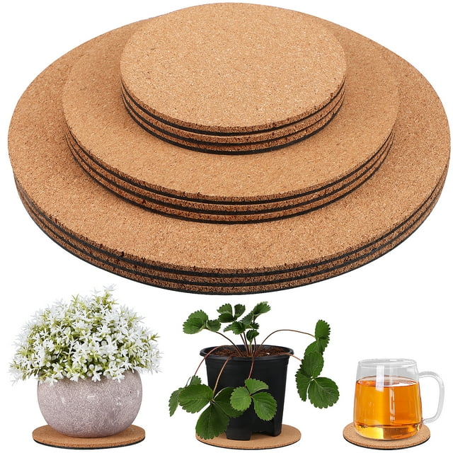 9 posavasos de corcho para plantas, bandeja para macetas, suministros para manualidades