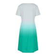 thumbnail image 4 of GaThRRgYP Vacation Ready Floral Print Short Sleeve Crew Neck Dress,Women's Fashion Summer Gradient Short-sleeved V-neck Casual Dress Green M, 4 of 8