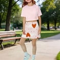 thumbnail image 2 of CPNG Girls Skorts High Waist Athletic Skirts with Shorts Little Girl Casual Heart Print High Waisted Stretchy Sporty Skorts, 2 of 7