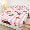 thumbnail image 3 of Manfei Dog Fitted Sheet Christmas Queen Bedding, Green Gold 3 Pieces 1 Fitted Sheet and 2 Pillowcases, 3 of 6
