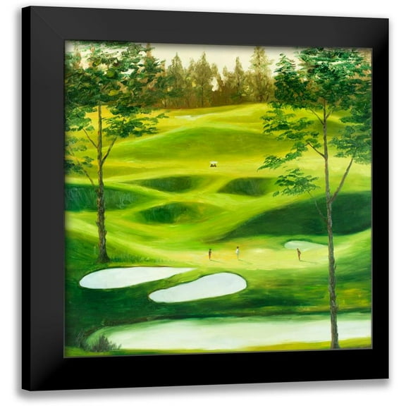 Atelier B Art Studio 12x12 Black Modern Framed Museum Art Print Titled - Big Golf Course