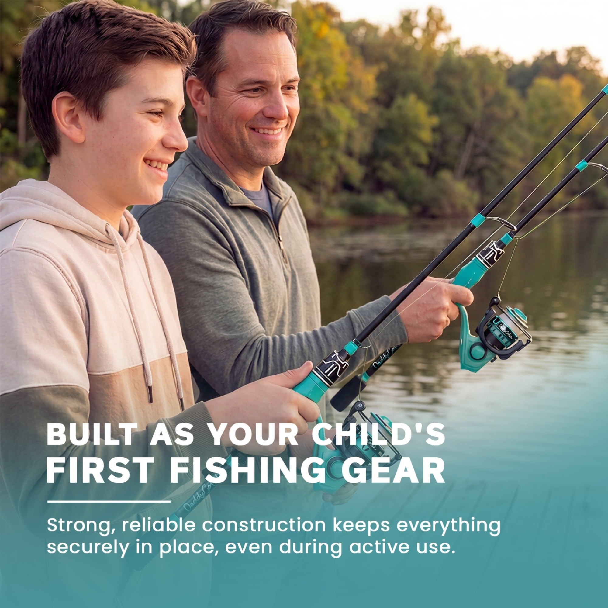 DaddyGoFish Spinning Fishing Rod and Reel Combo Set with Tackle Box | Fishing Pole | Carbon Fiber Telescopic Fishing Rod Kit | Spinning Reel for Travel Saltwater Freshwater Fishing Gear Kit