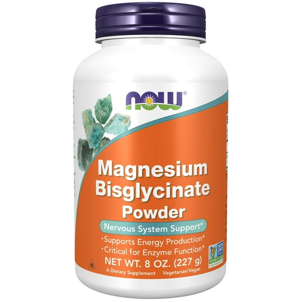 NOW Supplements, Magnesium Bisglycinate Powder, Enzyme Function