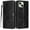 Black, variant on For Apple iPhone 16e / iPhone 17e 6.1" Flower Embossed Buckle Case, Card Slots/Pocket, PU Leather Flip Wallet Case With Short Wrist Strap,Gold,For iPhone 16e / 17e