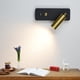 thumbnail image 5 of Ounissouiy Hotel AC 100-260V luz de pared ajustable ornamento 3000K sala de estar dormitorio lámpara giratoria decoración accesorio de iluminación Iluminación y accesorios Oro negro Ounissouiy HA066252-03B, 5 of 6