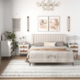 thumbnail image 2 of Costway 2 PCS Modern Nightstand End Bedside Table with 2 Rattan Drawers & Solid Wood Legs, 2 of 10