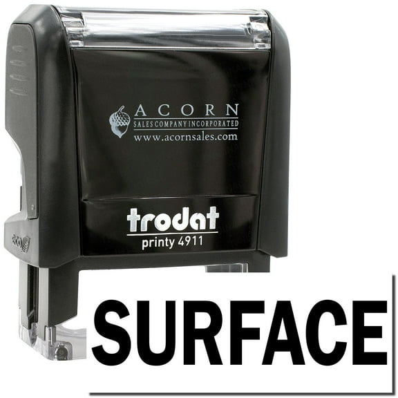 Self-Inking Surface Stamp, Trodat Printy 4911, Press and Print Stamping, Impression Size 5/8" x 1-1/2", Up to 10,000 Impressions - Black Ink