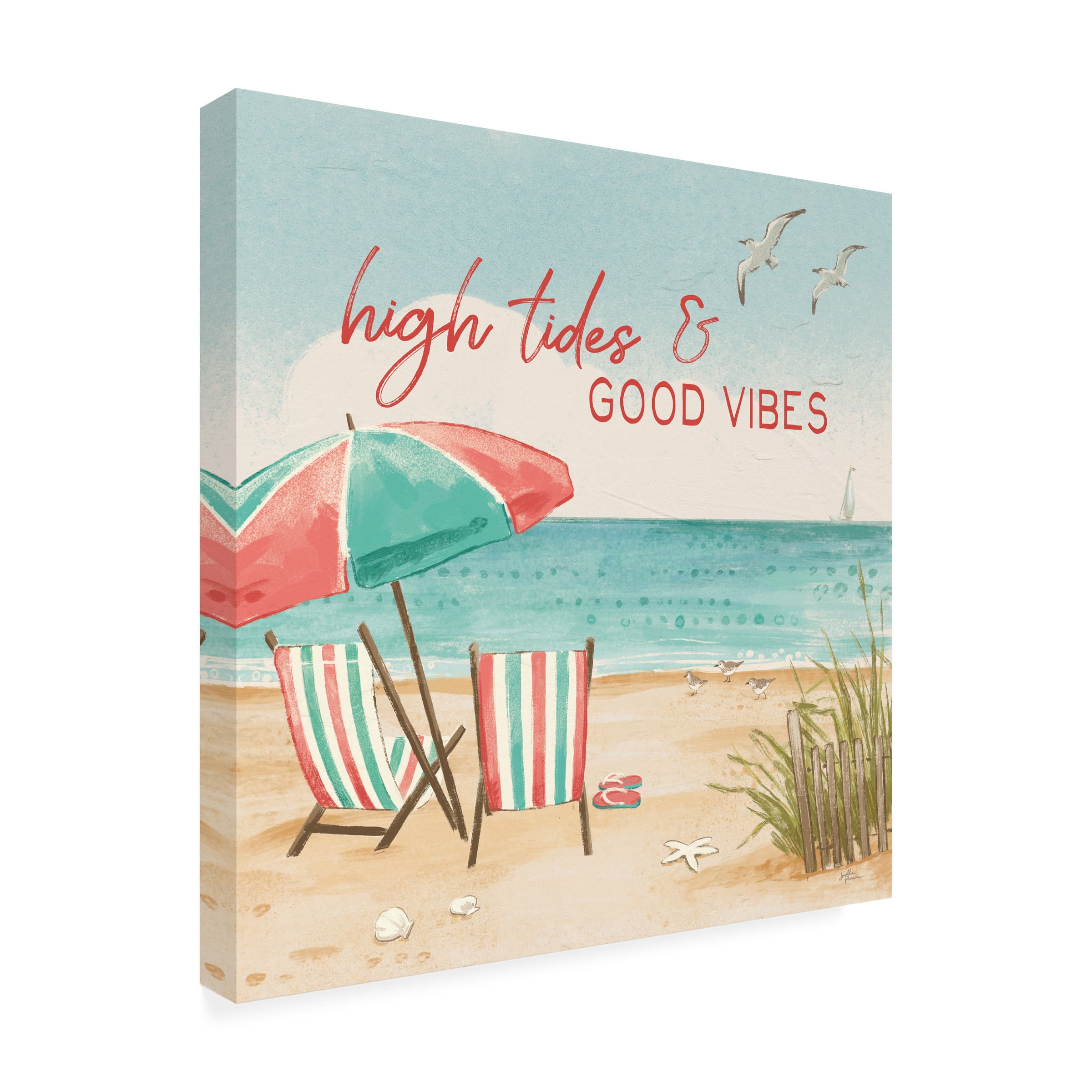Janelle Penner 'Beach Time II' Outdoor Canvas 35x35
