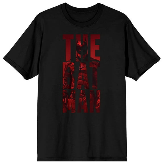 The Batman Movie Red Logo Men's Black Graphic Tee -M