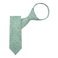 thumbnail image 2 of Jacob Alexander Boys' 14 inch Floral Pre-Tied Zipper Cotton Neck Tie - Dusty Sage, 2 of 7
