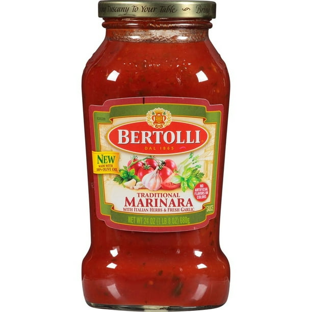 Bertolli Traditional Marinara Italian Herbs Garlic Pasta Sauce 24 Oz Walmart Com