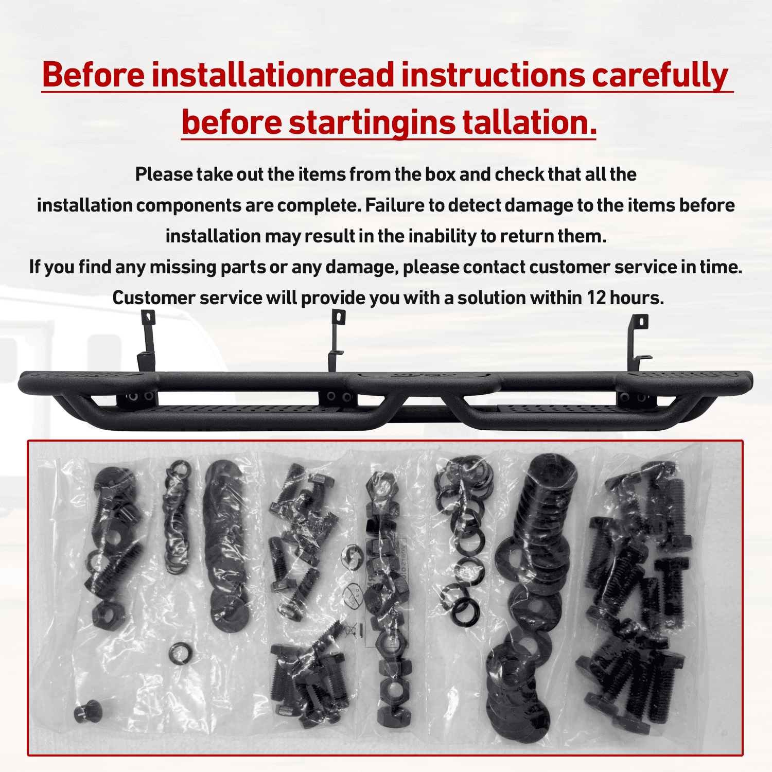 Vijay Running Boards Compatible with 2019-2020-2021-2022-2023-2024-2025-2026 Chevrolet Silverado 2500HD/3500HD Extended Cab A Pair Bolt-on Side Steps Rails Steel Nerf Bars