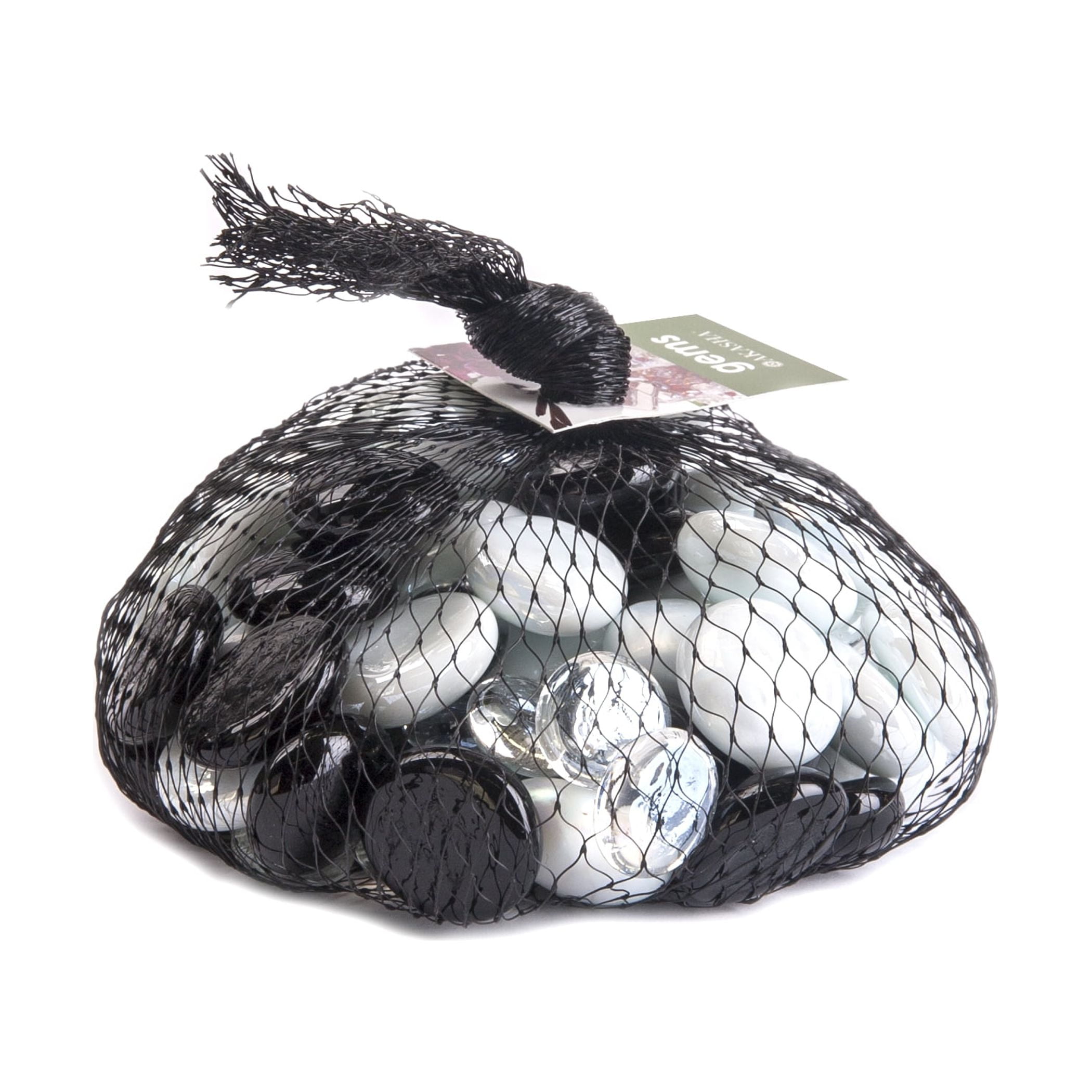 (6 pack) Panacea Products Decorative Black & White Glass Gems 12 oz. Bag