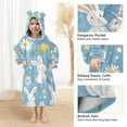thumbnail image 3 of FORMRS Wearable Blanket Hoodie with Sleeves for Kids Cozy Flannel Sweatshirt, Cartoon Easter Bunnies, 3 of 7