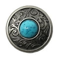 thumbnail image 2 of 1-1/4" Set of 4 Tack Belt Bag Jewelry Decorative Turquoise Engraved Conchos CO93, 2 of 2