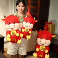 thumbnail image 3 of Muñeco de peluche de vaca con zodíaco chino de Año Nuevo, muñeco de peluche con mascota de vaca lechera roja, colgante para escritorio, decoración del hogar, 3 of 5