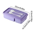 thumbnail image 3 of AYktou Lunch Box for Women and Men, Divided Bento Box for Adults, 3-Compartment Lunch Container with Spoon & Fork, Dishwasher Microwave Safe, Portable Leak-Proof Bento Food Container, 3 of 6