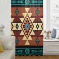 thumbnail image 6 of Turquoise Red Sheer Curtains 54 Inches Long, Southwest American Native Abstract Pattern Light Filering Curtains, Breathable Simi Curtain Privacy Drapes for Kitchen Bathroom Small Window Treatment, 6 of 9