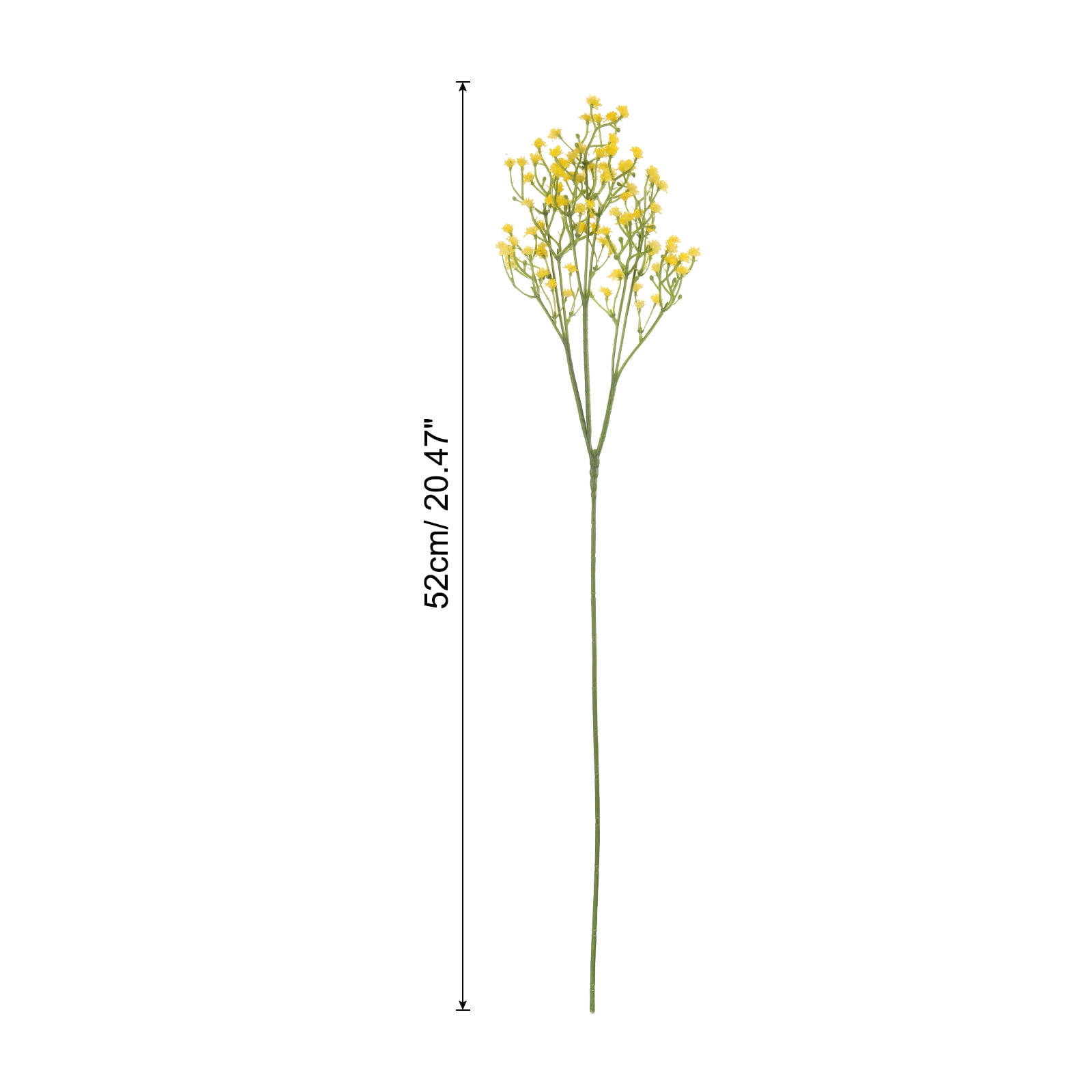 Unique Bargains Fake Gypsophila Flowers Bulk PU Branch for Wedding Floral 12Pcs Yellow