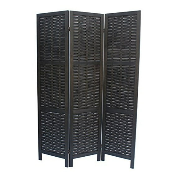 Milton Green Stars Mack 3-Panel Room Divider, Black