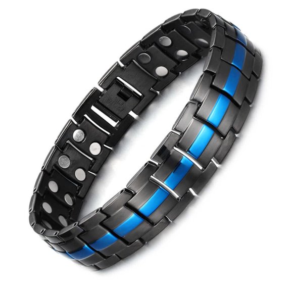 Pulsera Magnética de Terapia Hombre Acero Inoxidable Imanes Ajustable