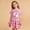 Hot Pink, variant on Laipiong Easter Bunny Egg Print Girls 2 Piece Outfit Fashion Ribbon Bowknot Blouse With Lace Trim And Pleated Skirt Hot Pink 1-2