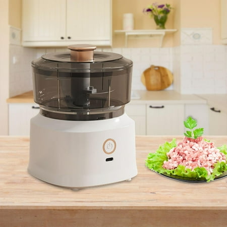 

Chili Pepper Shredder Electric Garlic Chopper 350ml Multipurpose Portable Splashproof Food Processor Onion Cutter for Meat Chili Salad Onion white