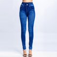 thumbnail image 5 of uublik Womens Pants Leggings High Waist Stretchy Classic Skinny Pants Slimming Jeggings Denim Trousers Pants, Blue, 5 of 5